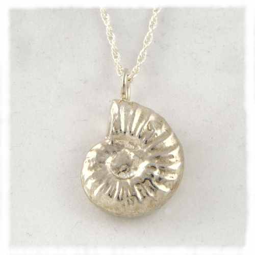 Silver ammonite pendants